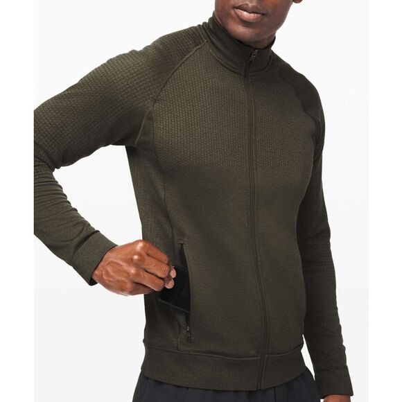 Lululemon Engineered Warmth Merino Wool Blend Jacket Dark Olive Size Large